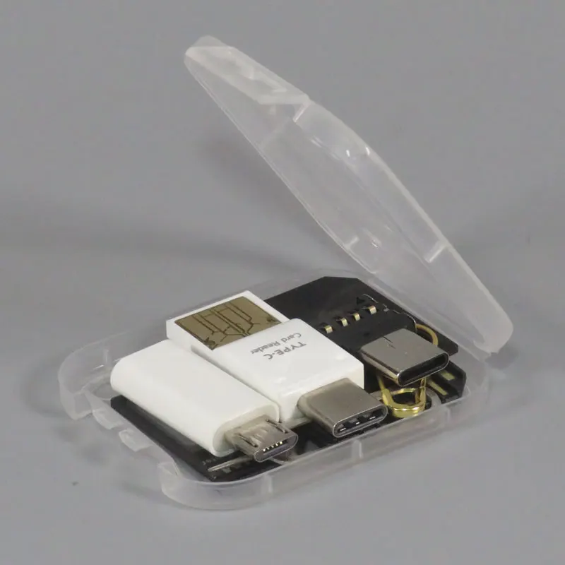 Тонкий считыватель tf карт Type C ПК 2 в 1 USB и usb адаптер micro для записи смартфонов