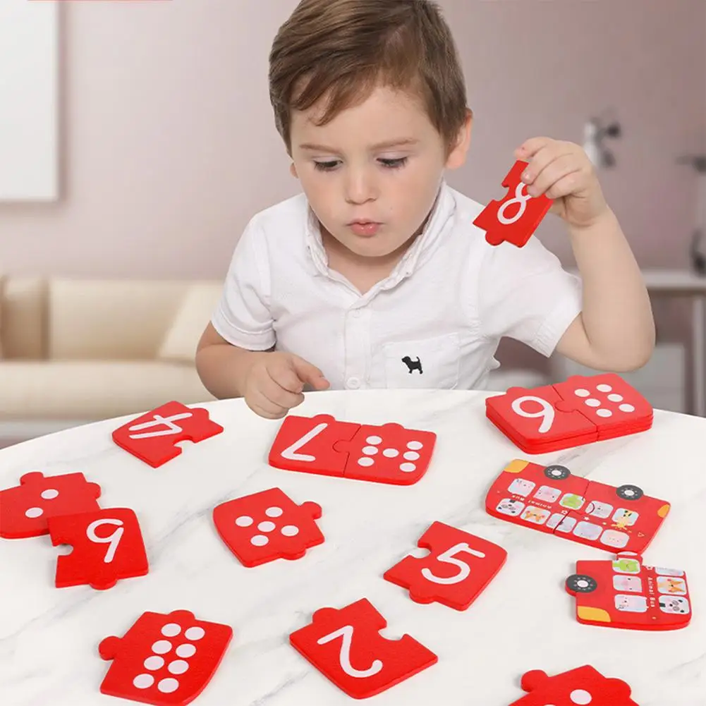 

Cognitive Number Matching Children Wooden Toys Number Matching Card Puzzle Educational Learning Toy For Toddlers