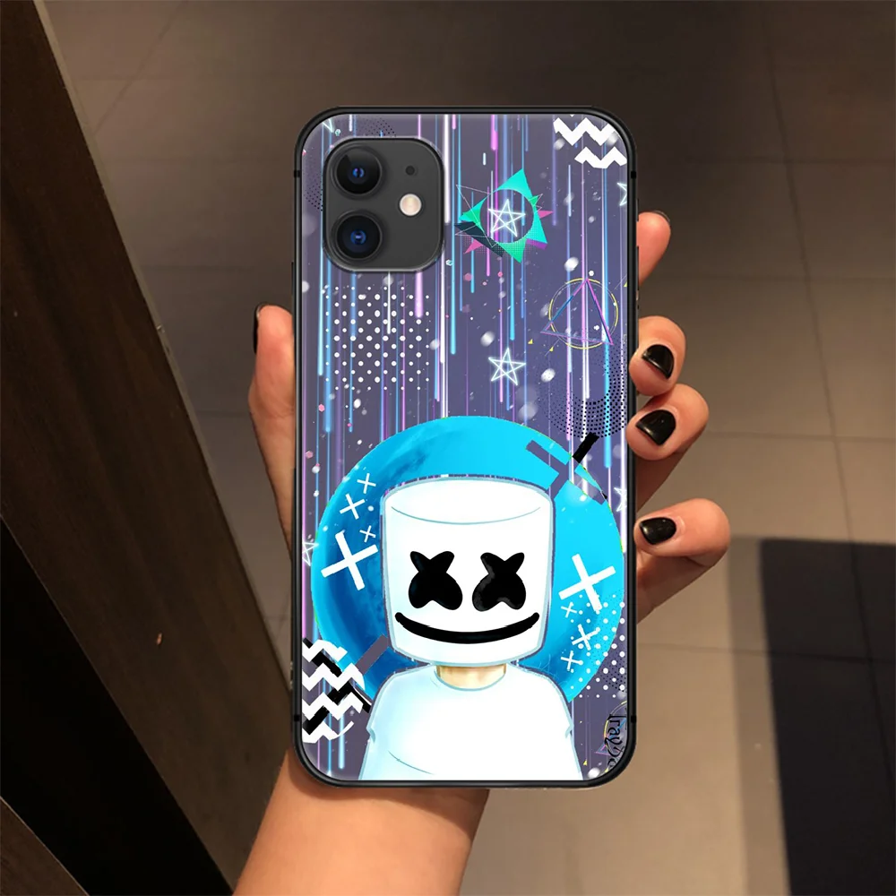 

DJ Marshmello Phone Case Cover Hull For iphone 5 5s se 2 6 6s 7 8 11 12 mini plus X XS XR PRO MAX black shell fashion bumper