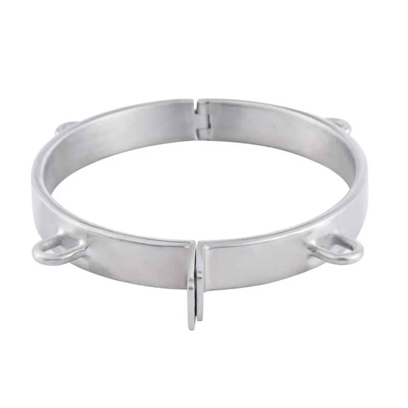 Ошейник из нержавеющей стали с 4 кольцами замок целомудрия БДСМ новая