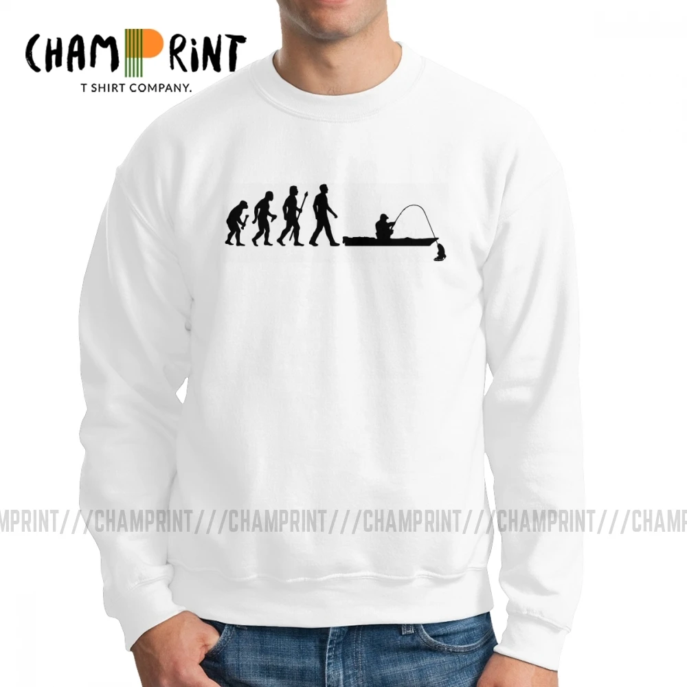 

Kayak Fishing Evolution Men's Pullovers 100% Cotton Humor Sweatshirt Crewneck Clothing Original Hoodie