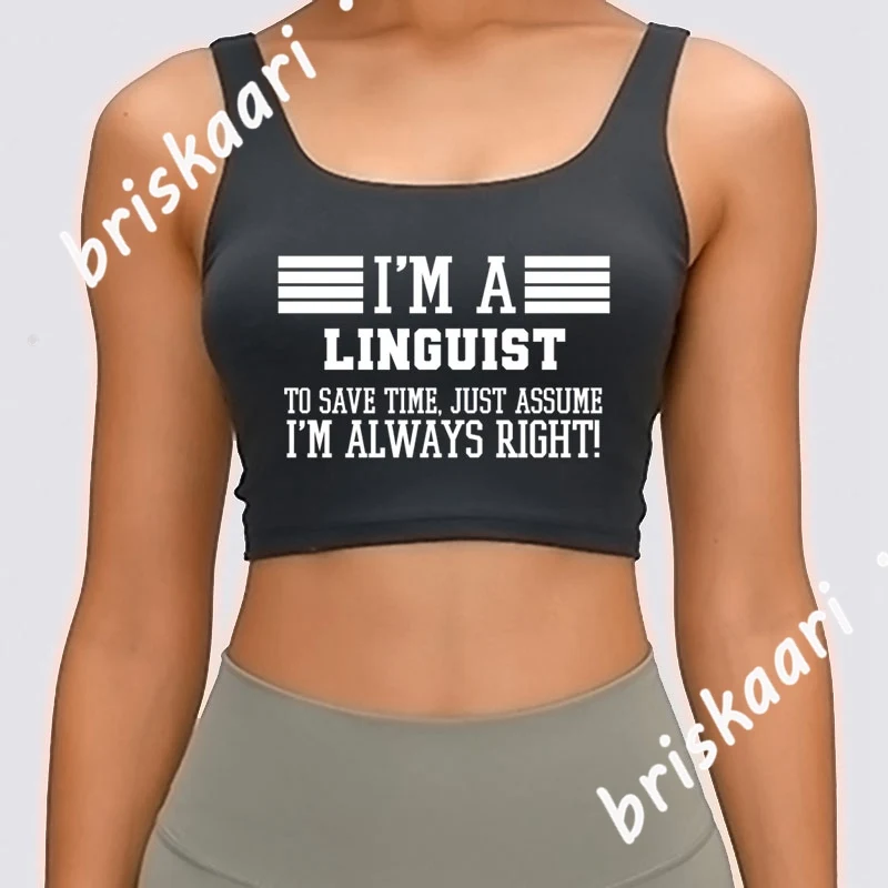

Linguist Gift Im A Linguist To Save Time Just Tank Top Humor Spring Autumn Letter Size S-3xl Loose Top Tee Designing Natural