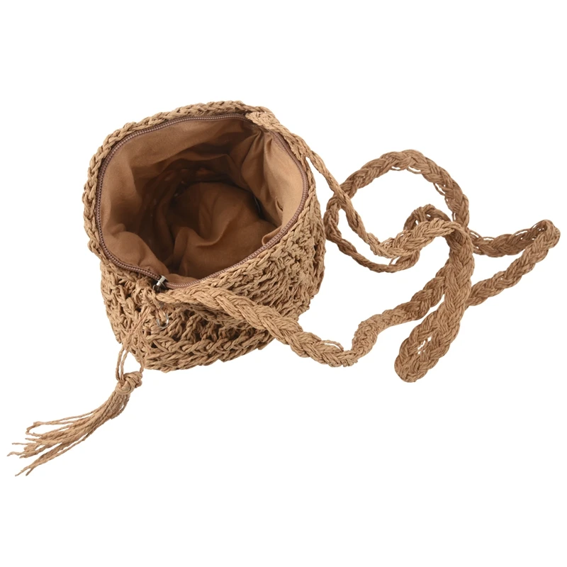 Плетением и алюминиевым Крючком Соломенная плетеная корзина сумочка в стиле