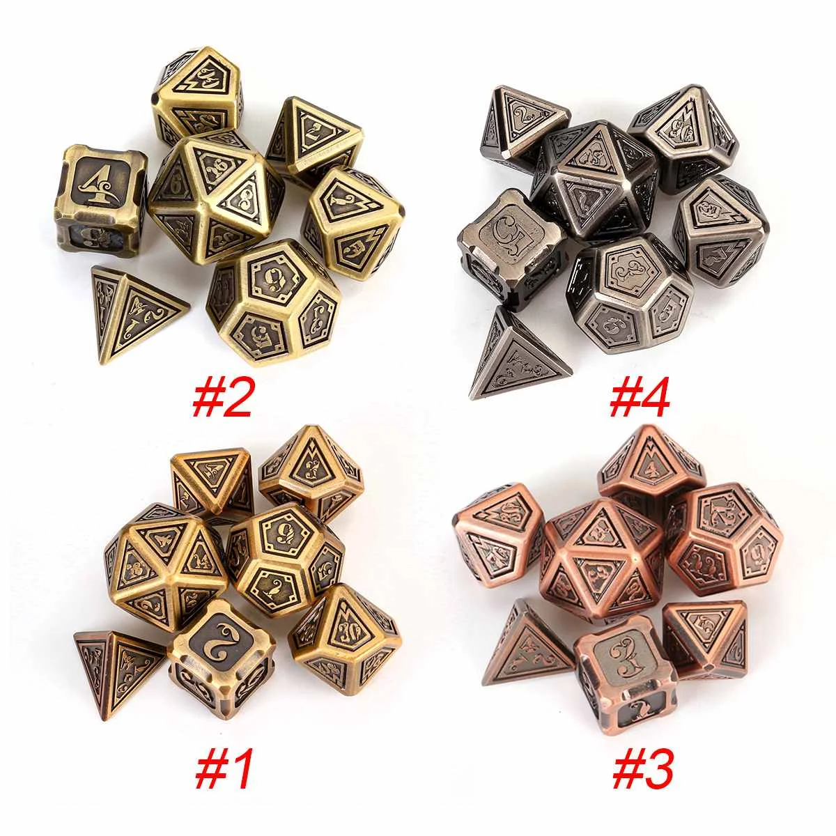 

Copper/zinc alloy Dice Set -Polyhedral Dice Set with Dice Dice and table Gaming Dice for and RPG Games dice D4 D6 D8 D10 D12 D20