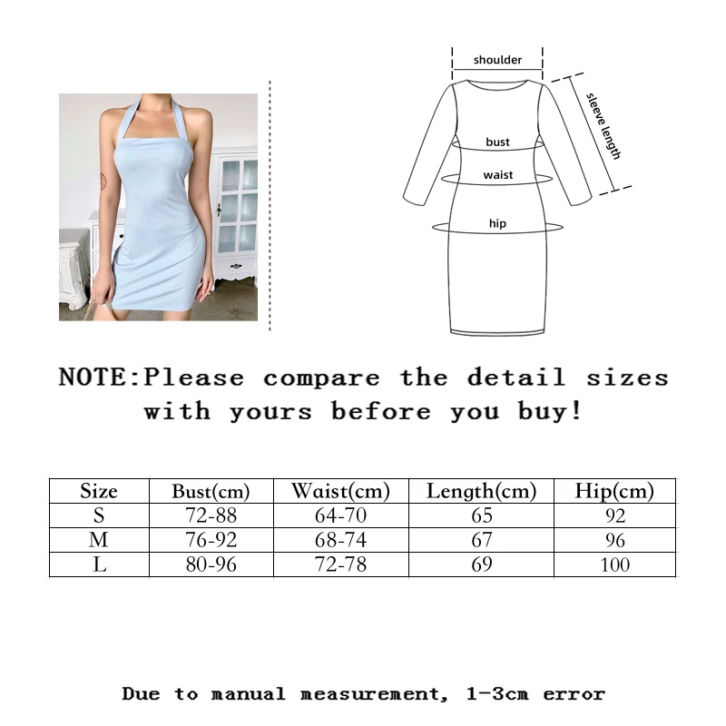 

2021 Women Summer New Slash Neck Backless Slim Spaghetti Strap Dress Female Solid Sexy Mini Dresses Blue Halter A-line Dress
