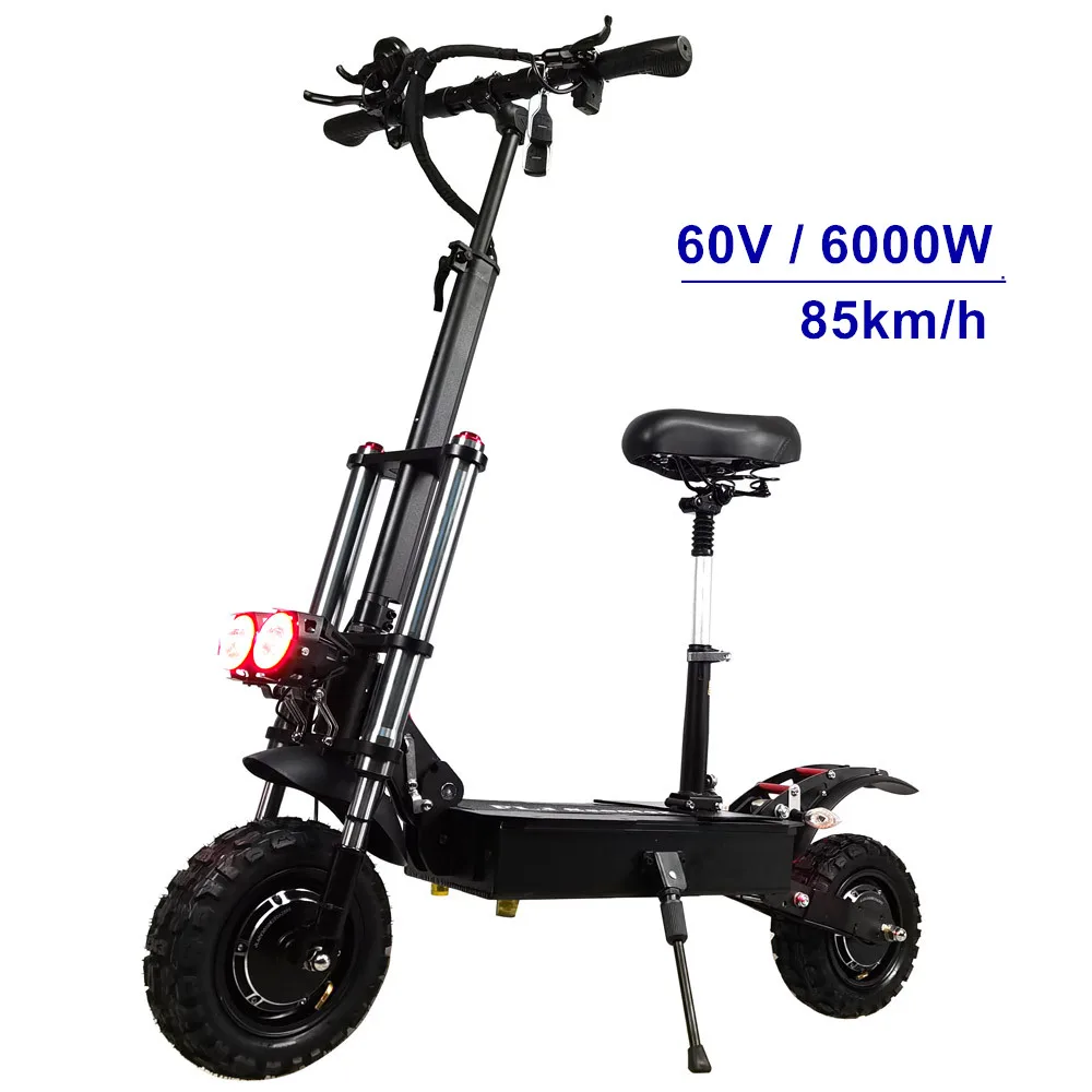 Verkaufen FLJ 6000W Elektrische Roller Mit 85 Km/h Dual 11 Zoll 3000w Motoren Elektro Kick Roller Elektrische Erwachsene Roller