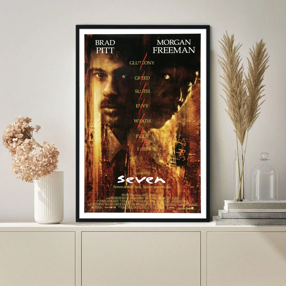 

Классический постер из фильма «Семь брэдов Питт», холщовая печать, настенная живопись, украшение для дома (без рамки)