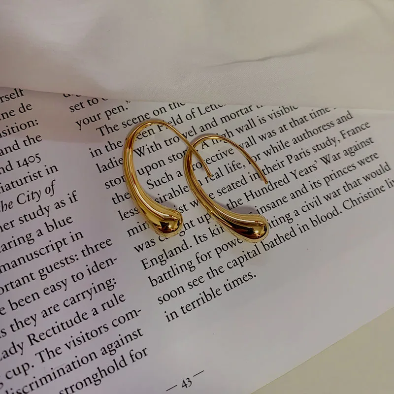 Латунные с 14K золотые серьги в форме капли женские ювелирные изделия стиле панк