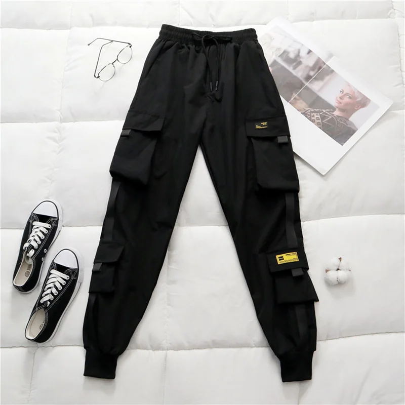 

Spring Women's High Waist Cargo Pants 2021 Winter FUR Sports Loose Pants Harajuku BF Velvet Cargo Pants Elastics Trousers