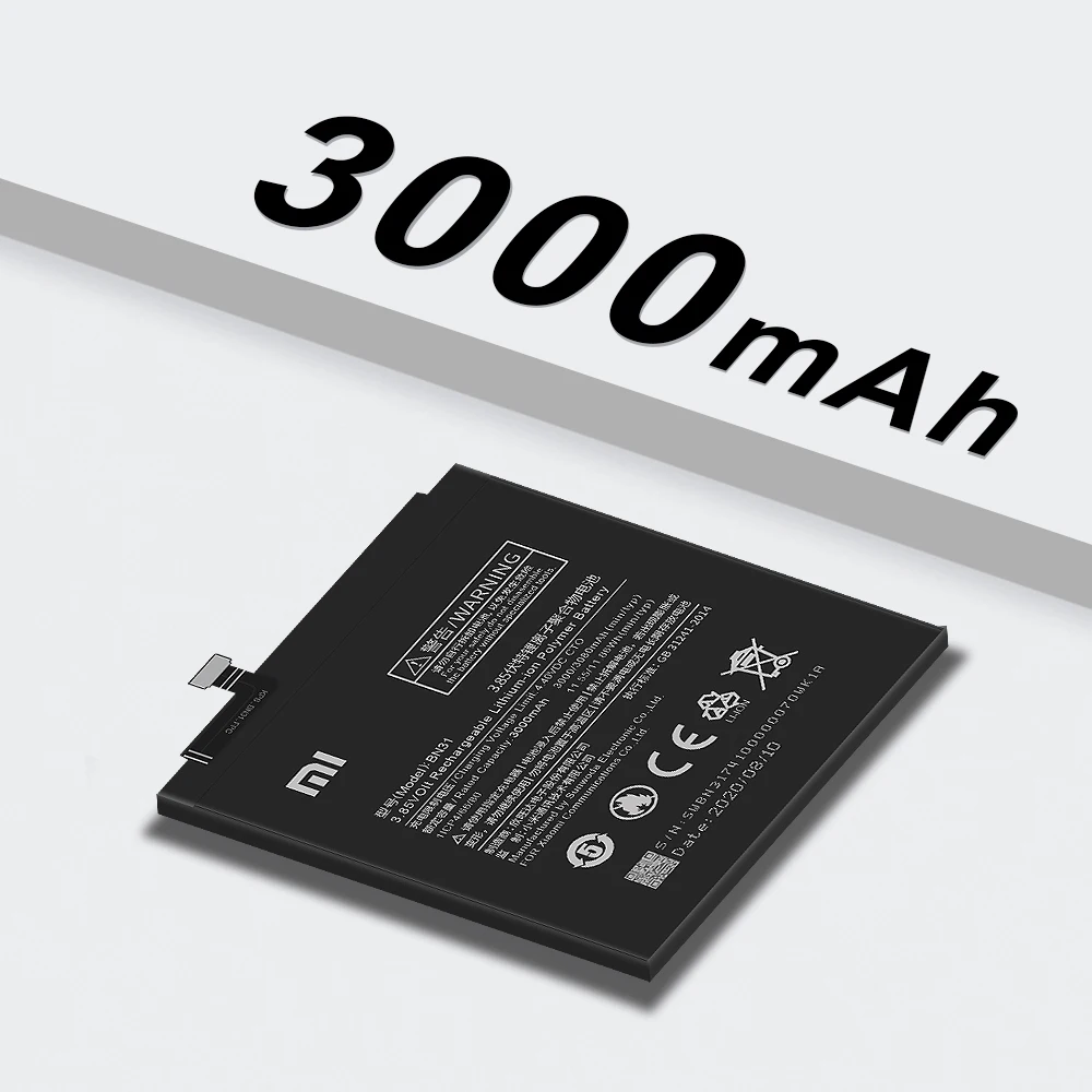 Аккумулятор Xiao Mi BN31 для Xiaomi 5X Mi5X Redmi Note 5A/Pro A1 Y1 Lite S2 3000 мАч сменный аккумулятор