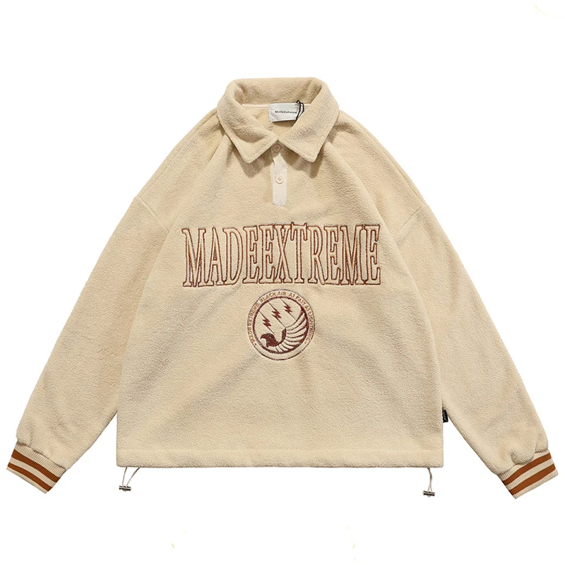 

Мужская Флисовая Толстовка с длинным рукавом и вышивкой в виде букв