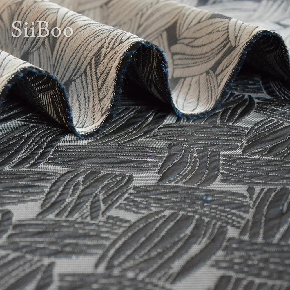 Роскошная жаккардовая ткань в американском стиле с объемными листьями для