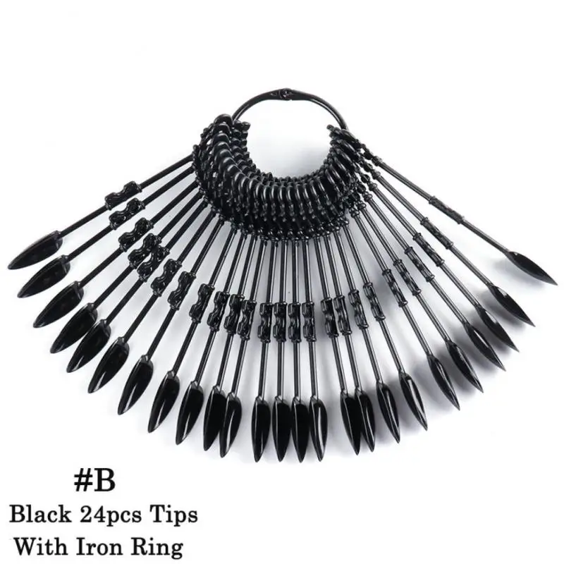 Прозрачные Натуральные Черные Накладные Типсы для дизайна ногтей дисплей