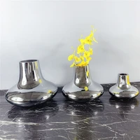 nordic simple glass vase silverbrown color flower pot ins style dried flowers flower vases living room home decor accessories