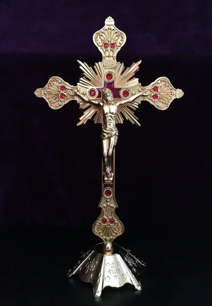 Металлический крест для дома и церкви золотистый серебристый медный красный