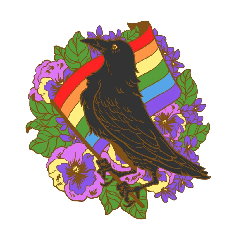 Эмалированная шпилька Pride raven|Броши| |