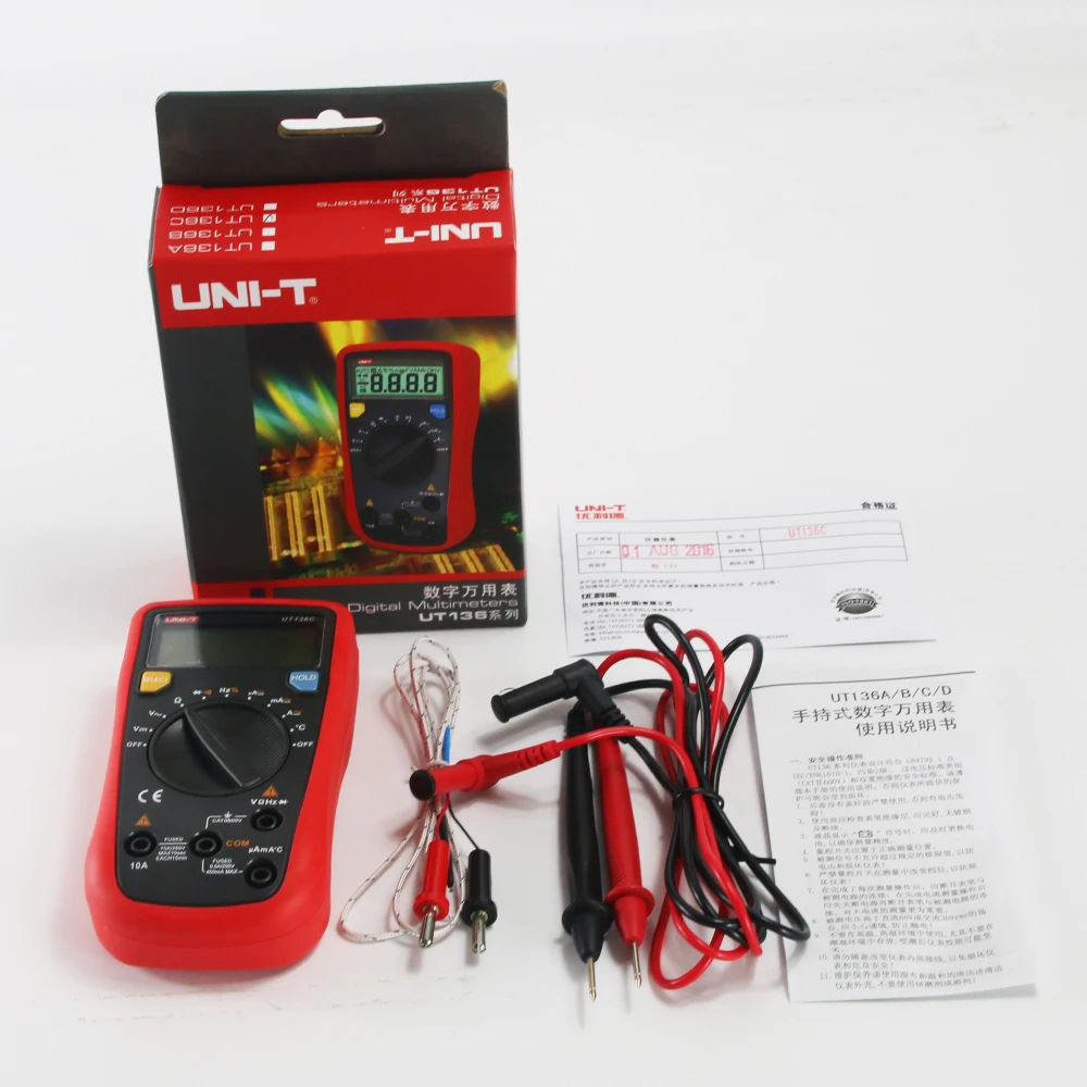 UNI T UT136C Авто Диапазон Цифровой мультиметр Тесты er AC DC Напряжение тока диодный Гц