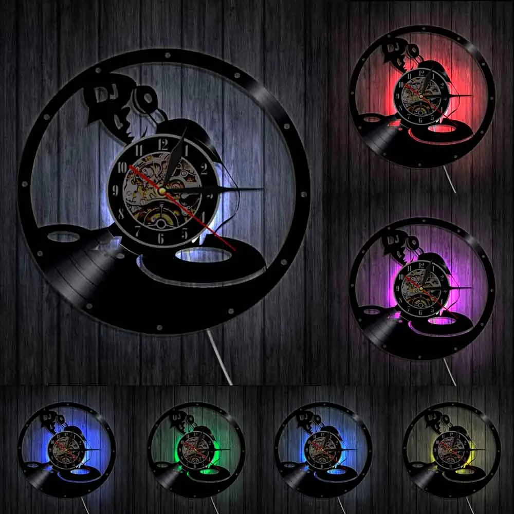 DJ миксер винтажные виниловые часы электронные украшения для музыкальной комнаты