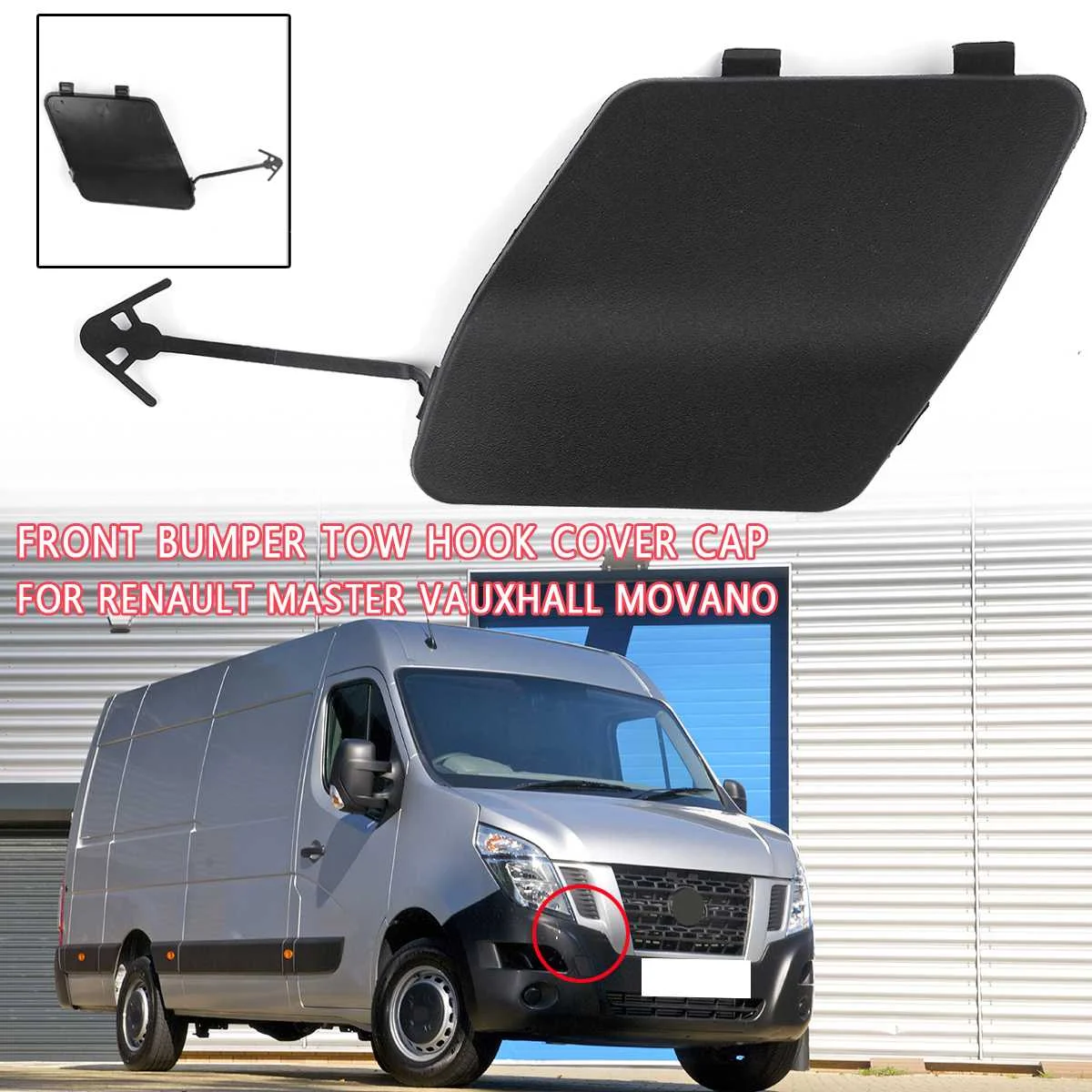 Черная крышка багажника переднего бампера для Renault для Master для Vauxhall MOVANO 2010 2011 2012 2013+# 511800537R