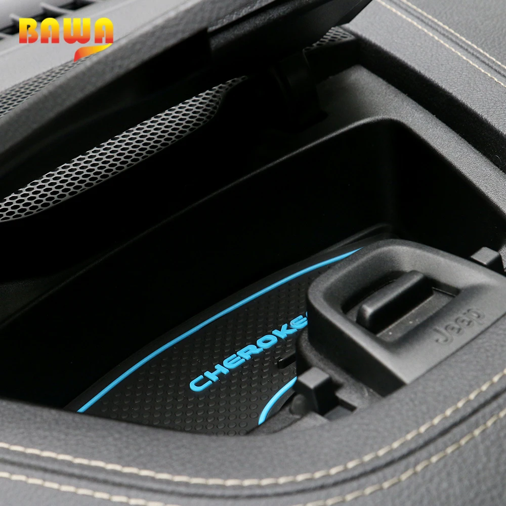 

BAWA Door Groove Mat for Jeep Cherokee Interior Accessories Dust Mat Door Slot Pad for Jeep Cherokee 2014-2018 Car Accessories