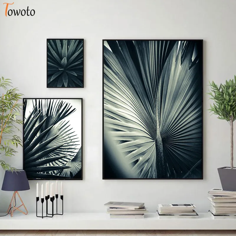 Растительный принт тропический зеленый постер холст живопись современная