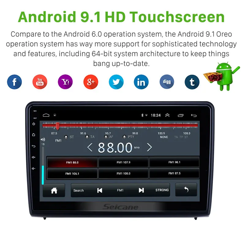 Автомагнитола Seicane 10 1 дюйма GPS Android 9 для Ford Ecosport 2018-2019 с HD сенсорным экраном Bluetooth