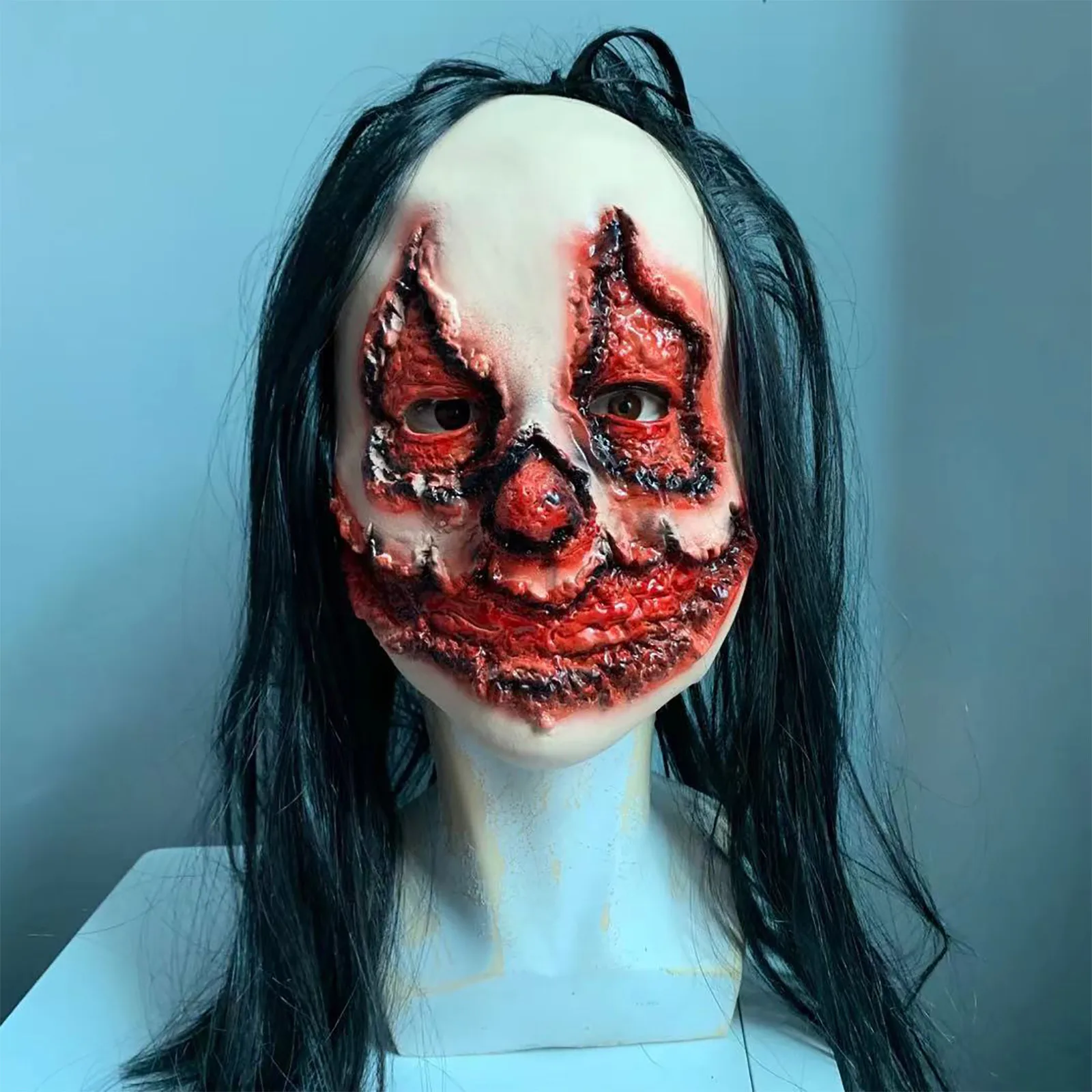 Косплей-маска Cosmask в виде зомби на Хэллоуин страшная женская маска призрака