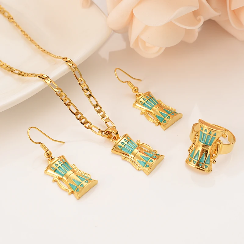 

handmade crystal BAG Pendan Necklaces Earrings Gold Color PNG Jewellery Set Papua New Guinea Wedding party women girls gifts