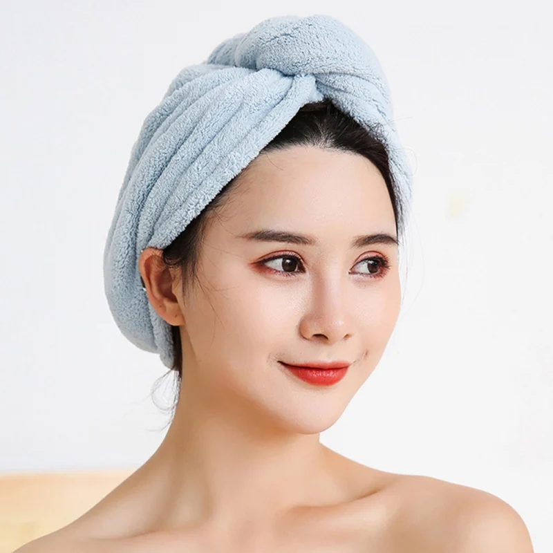 

Dry Hair Cap Triangle Shower Cap Coral Velvet Thickening Dry Hair Cap Super Absorbent Headband for women