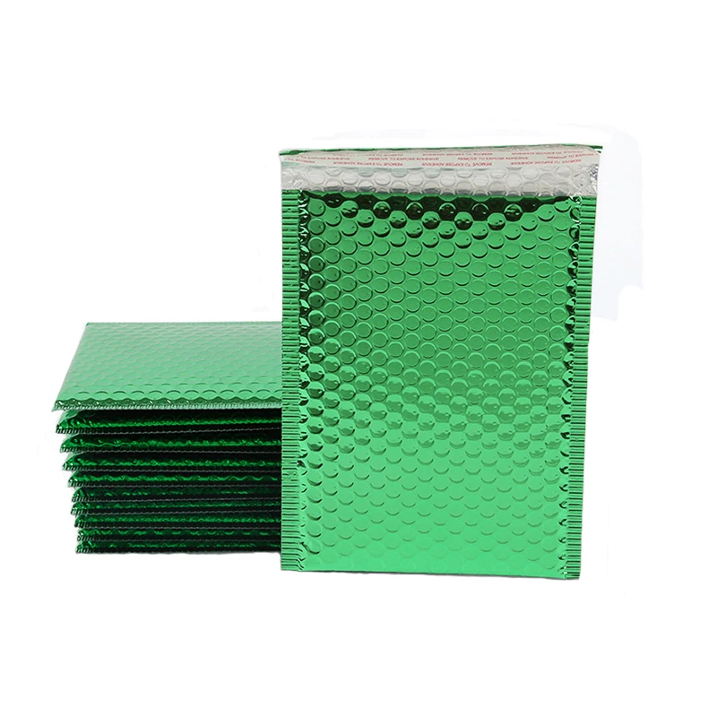 100Pcs Metallic Bubble Mailer Padded Shipping Envelopes Green Aluminum Film Courier Bags Gift Packaging Envelope 18x23cm