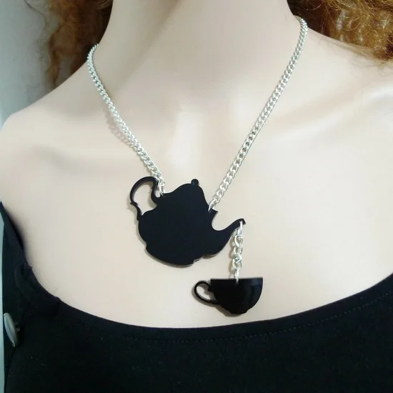 Акриловое ожерелье с подвеской в виде чайника чашки воды|Ожерелья подвеской| |