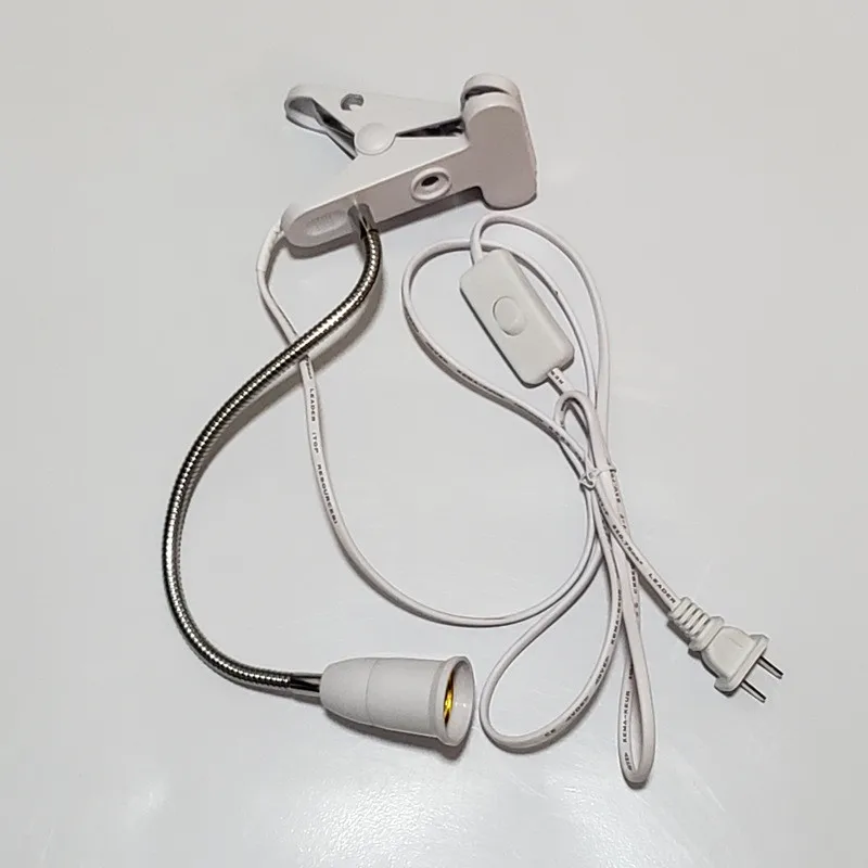 

E27 Socket 1 Head Flexible Light Clip Lamp Holder With On/Off Switch For Desk Light LED Plant Grow Bulbs Base EU/US Plug