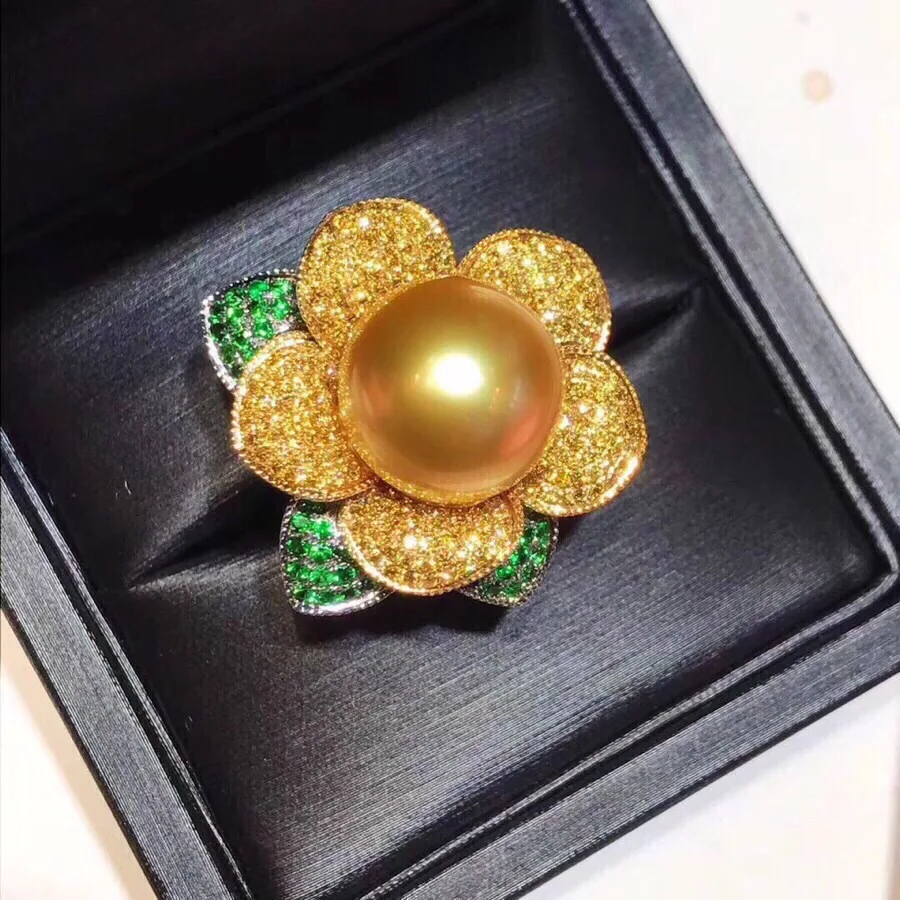 Кольца с жемчугом D114 Изящные Ювелирные изделия кольца натуральным морским