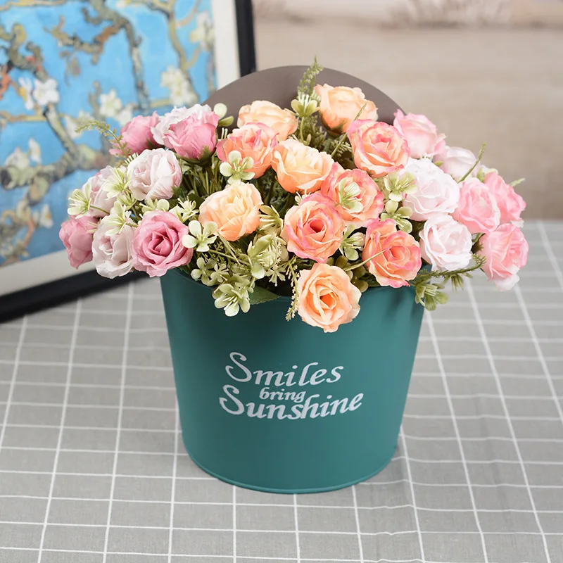 Ретро железная листовая подвесная корзина украшение для дома на стену Цветочная