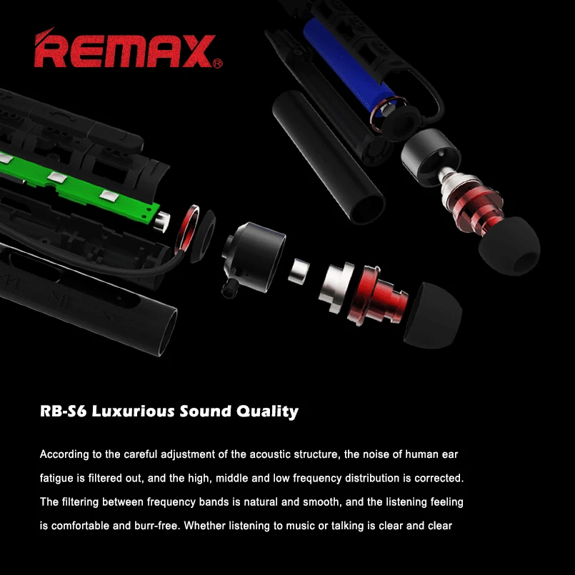 Беспроводные наушники REMAX RB-S6 Bluetooth 5 0 профессиональная Настройка Многоточечное