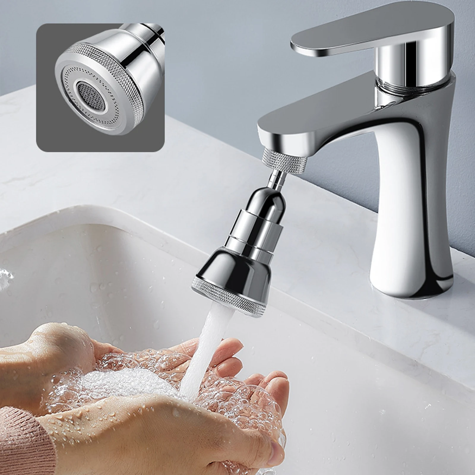 

360 Degree Faucet Head Tap Aerator 360Rotation Universal Splash-Proof Swivel Water Saving Faucet For Bathroom Practical