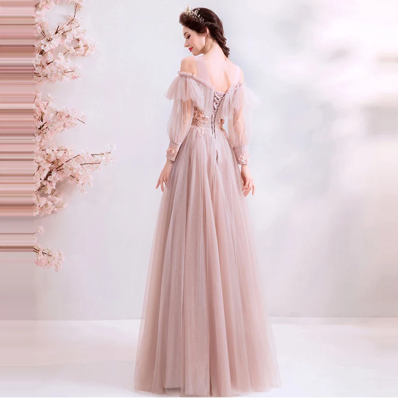 Женское вечернее платье It's YiiYa длинное ТРАПЕЦИЕВИДНОЕ в пол с круглым вырезом и