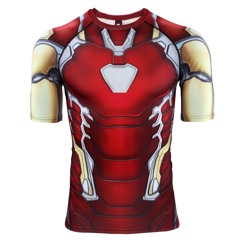

XXS-4XL Raglan Sleeve 3D Printed T Shirts Men Compression Shirt Short Sleeve Cosplay Quick Dry Sports Fitness Tops for Male