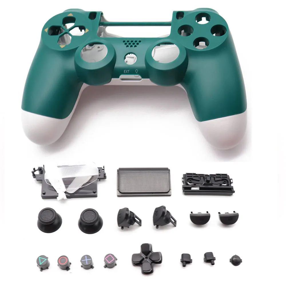 Зеленый Замена Полный Корпус в сборе корпус и кнопки для jds 040 JDM-040 DualShock 4 playstation 4 PS4 Pro V2 корпус контроллера винты - Цвет: Зеленый