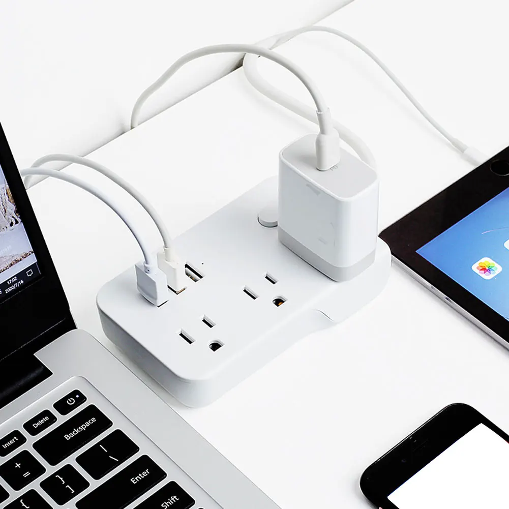 

3 AC Outlets and 3 USB Charging Ports Power Strip Surge Protector for Smartphone Tablets Office Home Hotel