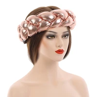 bronzing fabric womens headbands elastic braids hair bands female turban cap party headwear accessories fashion bandage bandana