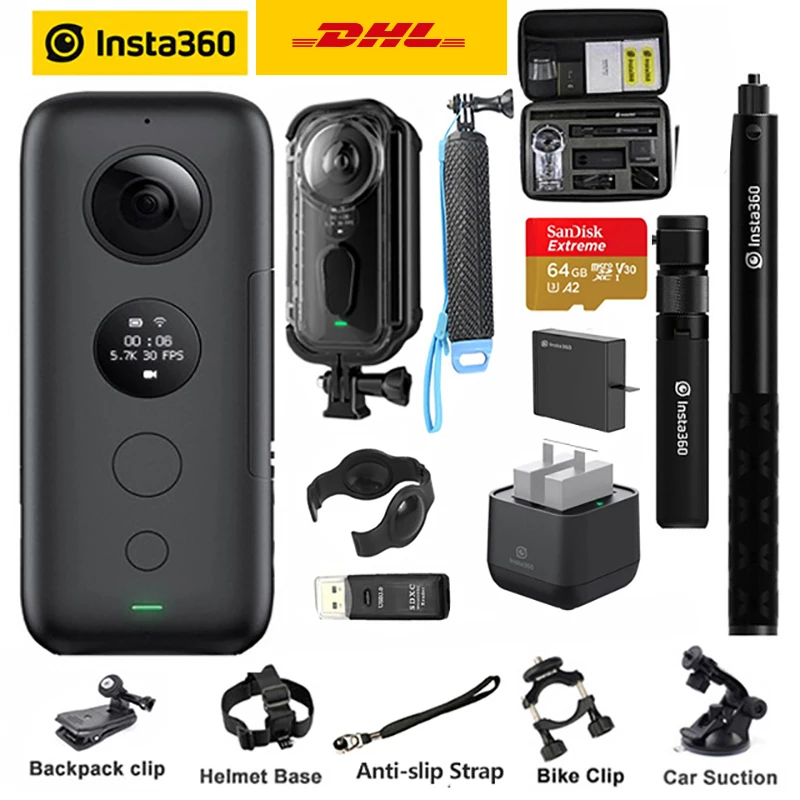Insta360 One X Экшн-камера VR 360 панорамная видеокамера 5,7 K ONE X gps умный пульт дистанционного управления чехол