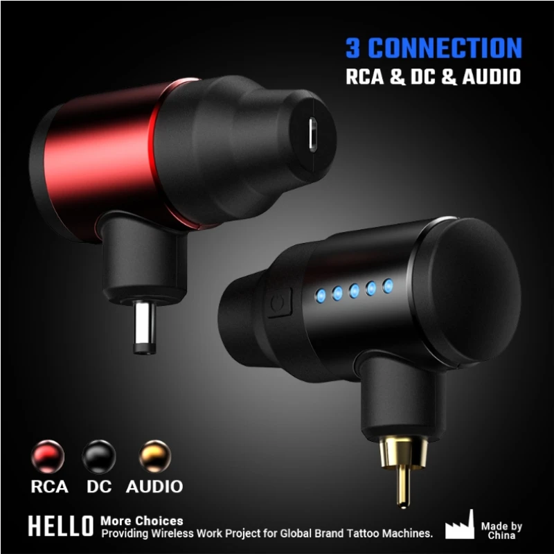 Беспроводной мини-блок питания для тату RCA разъем постоянного тока тату-машинки |