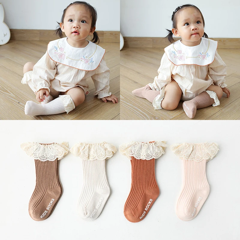 

Для новорожденных и детей ясельного возраста; Детские гольфы; Кружевные носки принцессы для малышей Мягкие хлопковые носки для маленьких д...