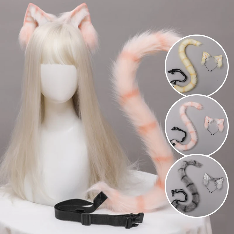 

Animal Anime Faux Fur Kitten Ears Headband Kawaii Cat Faux Fur Plush Headdress Hair Hoop Lolita Cosplay Costume Party Headpiece