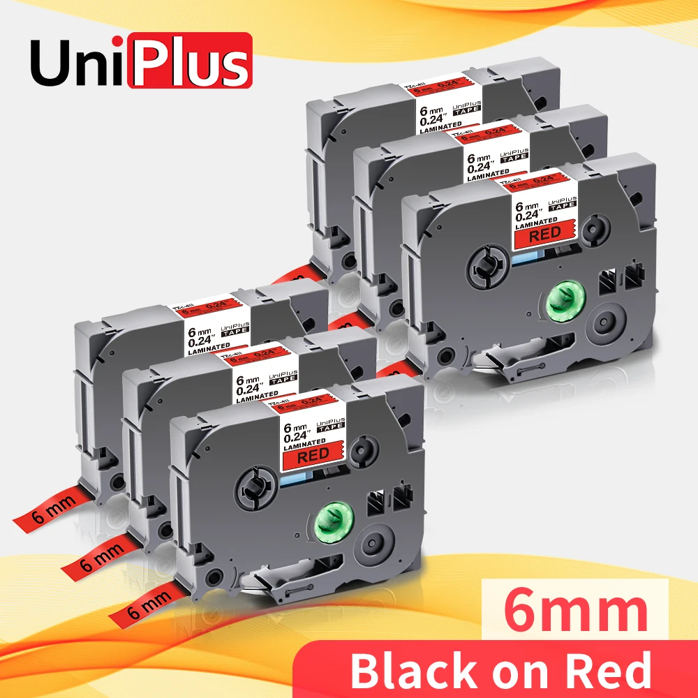 UniPlus 6PK 6 мм черный на красном этикеточная лента 411 совместимый лента|Ленты для