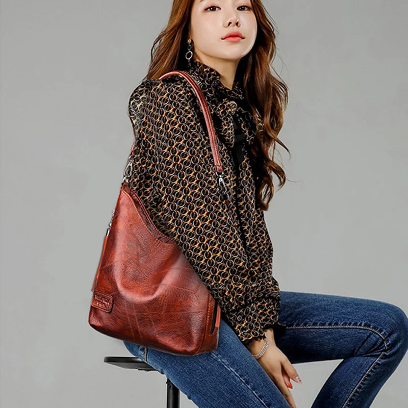 Vintage Female Shoulder Messenger Bag Ladies Soft PU Leather Crossbody Bags For Women Handbag Sac Fashion Tassel Bucket Bag