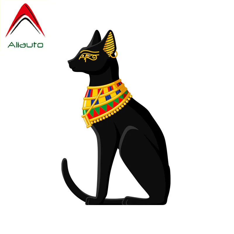 

Aliauto Funny Caution Car Sticker Motorcycle Helmet Egyptian Cat Waterproof Sunscreen Reflective Decal Accessories,9cm*14cm