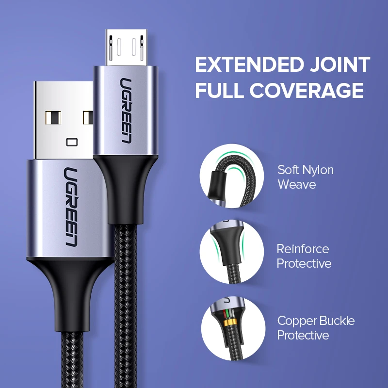 Кабель UGREEN с Micro USB 3 А кабель для быстрой зарядки к 2 0 зарядный шнур Android провод Samsung