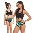 2022 детские купальные костюмы для девочек одинаковые Семейные купальные костюмы Бикини для мамы и дочки, купальные костюмы для мамы и дочки